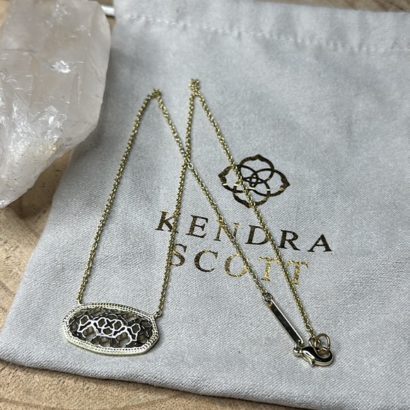 Kendra Scott Dollie Silver & Gold Filigree Metal Pendant Necklace - Picture 2 of 7